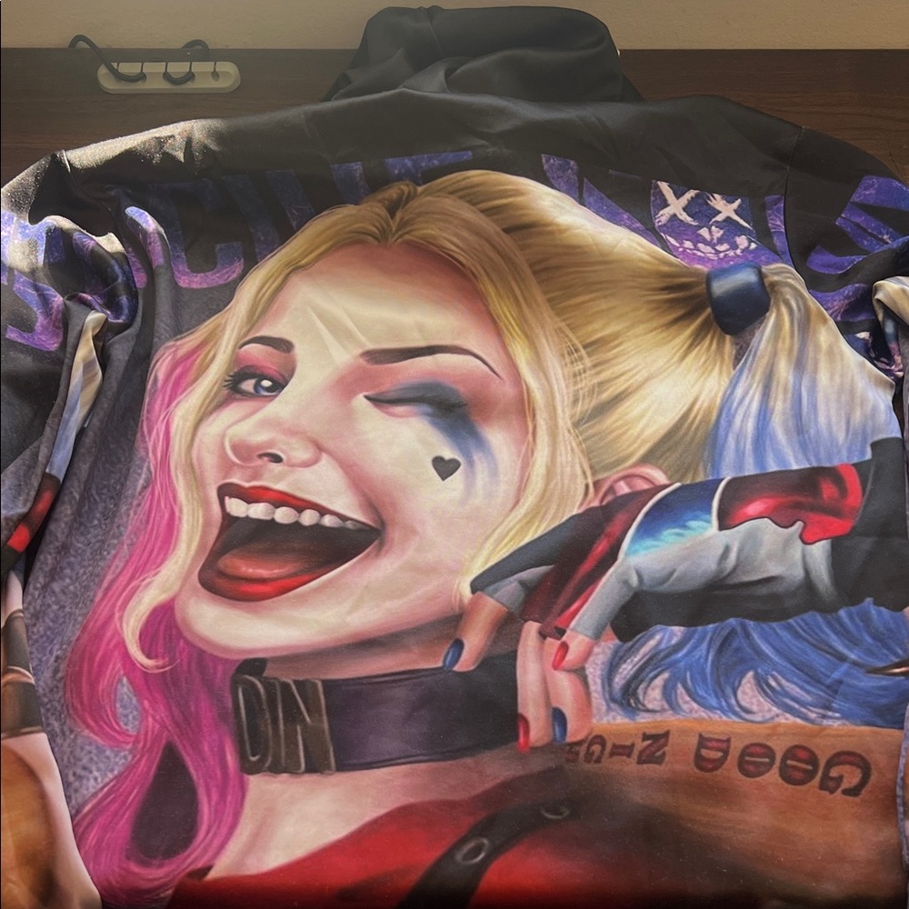 DC Comics Harley Quinn Graphic Hoodie - Black, Pink, Blue - Picture 3 of 3